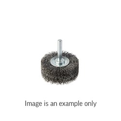 Spindle Mount Crimped Wire Wheel Brush | High Carbon Steel 0.3mm | 25mm Dia x 8mm Wide Carded 